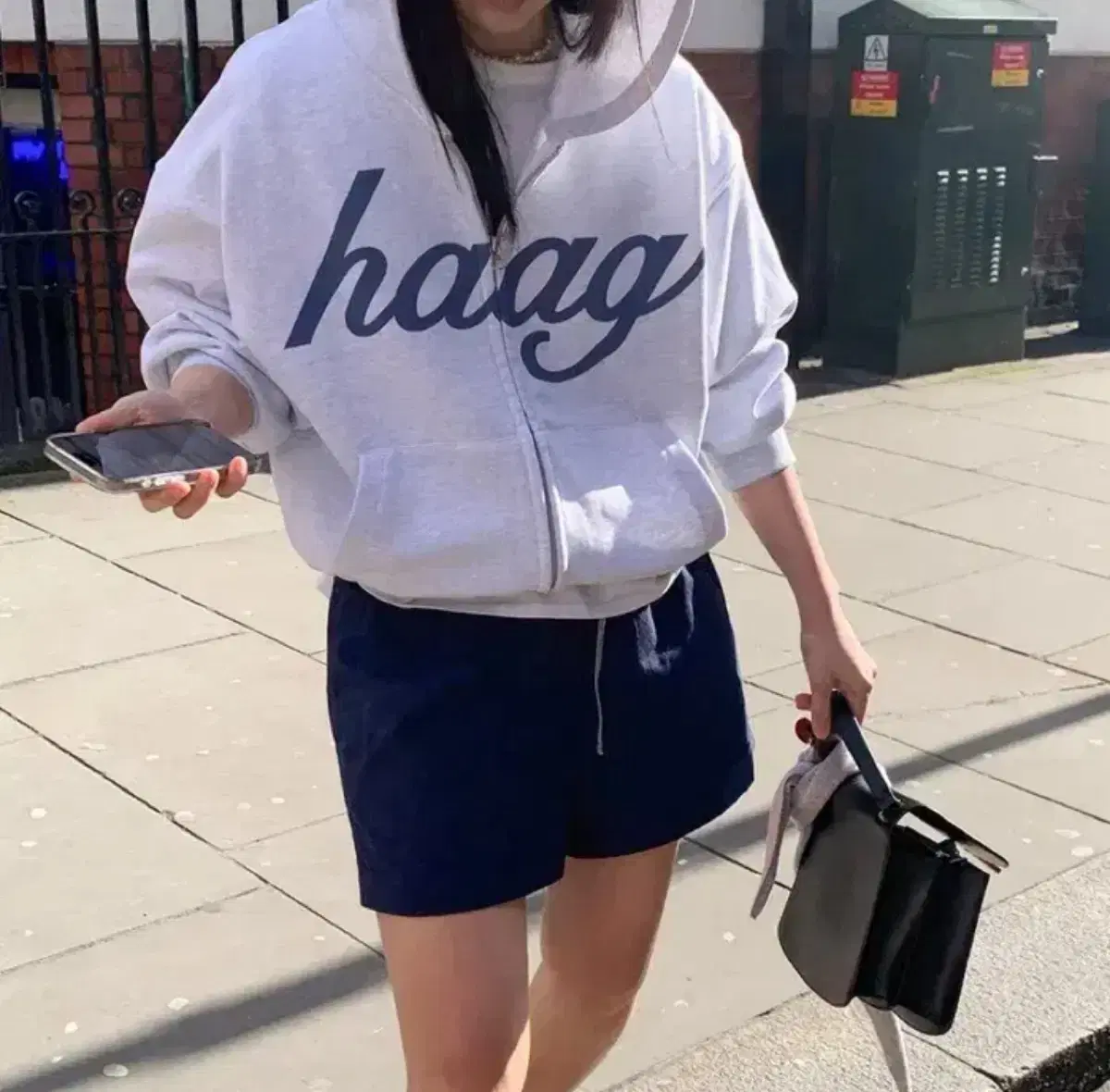 haag a mix hoodie zip-up light grey Classic Organic Zip Hood